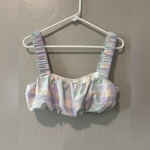 Storia Pastel Purple/Green/Yellow Crop Top